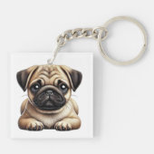 Pug Puppies Sleutelhanger (Achterkant)