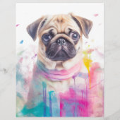Pug puppies te koop flyer sjabloon QR code (Achterkant)