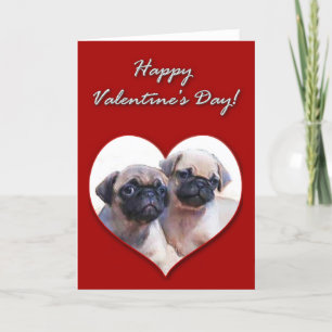 Pug puppies Valentijnsdag Card Feestdagen Kaart