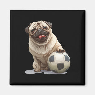 Pug Puppies Voetbal Team Sport Dieren Mannen W Magneet