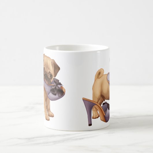 Pug Puppy and Shoe Koffiemok (Center)