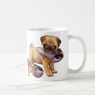 Pug Puppy and Shoe Koffiemok