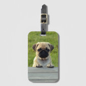 Pug Puppy Bagagelabel (Voorkant (verticaal))