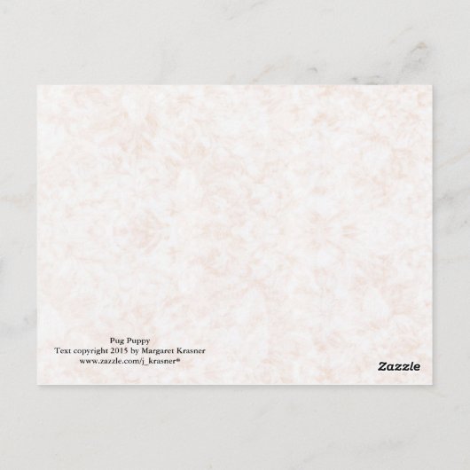 Pug Puppy Briefkaart (Achterkant)