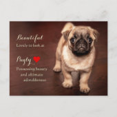Pug Puppy Briefkaart (Voorkant)