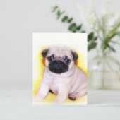 Pug Puppy briefkaart (Staand voorkant)