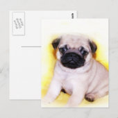 Pug Puppy briefkaart (Voorkant / Achterkant)