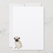 Pug puppy bruiloft kalligrafie script save the date (Achterkant)