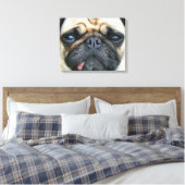Pug Puppy Canvas Afdruk (Insitu (Slaapkamer))