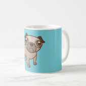 Pug Puppy Cartoon Koffiemok (Voorkant rechts)