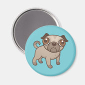 Pug Puppy Cartoon Magneet (Voorkant / Achterkant)