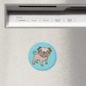 Pug Puppy Cartoon Magneet (Insitu (Vaatwasser))