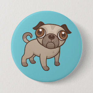 Pug Puppy Cartoon Ronde Button 7,6 Cm