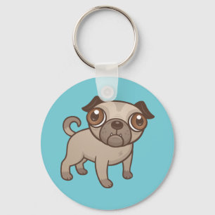 Pug Puppy Cartoon Sleutelhanger