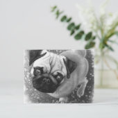 Pug Puppy Dog Art Briefkaart (Staand voorkant)