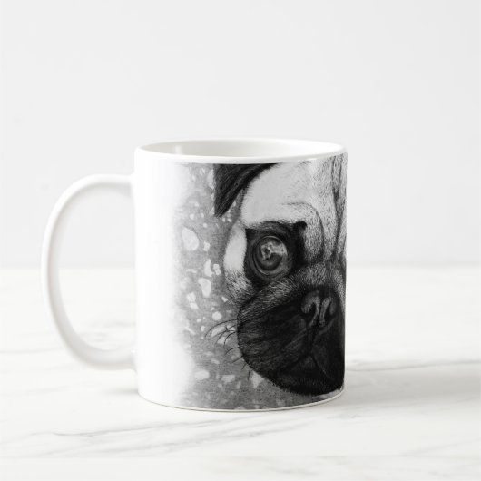 Pug Puppy Dog Art Koffiemok (Links)