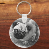 Pug Puppy Dog Art Sleutelhanger (Voorkant)