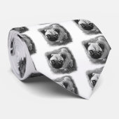 Pug Puppy Dog Art Stropdas (Opgerold)