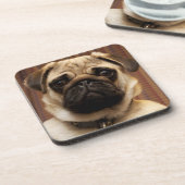 Pug Puppy Dog Bier Onderzetter (Linkerzijde)
