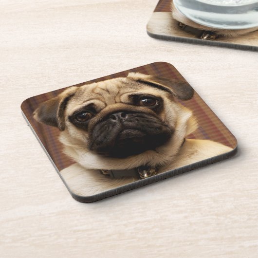 Pug Puppy Dog Bier Onderzetter (Linkerzijde)