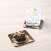 Pug Puppy Dog Bier Onderzetter (Rechterzijde)