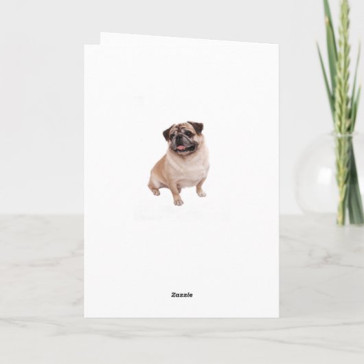 Pug Puppy Dog Blank Greeting  Note Card Kaart (Achterkant)