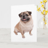 Pug Puppy Dog Blank Greeting  Note Card Kaart (Gele Bloem)