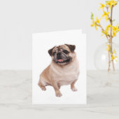 Pug Puppy Dog Blank Greeting Note Kaart (Gele Bloem)