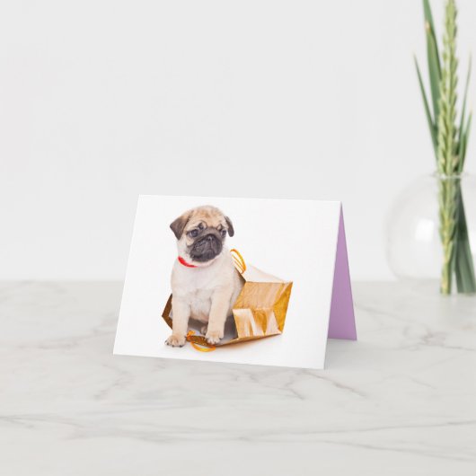 Pug Puppy Dog Blank Greeting Note Kaart (Voorkant)