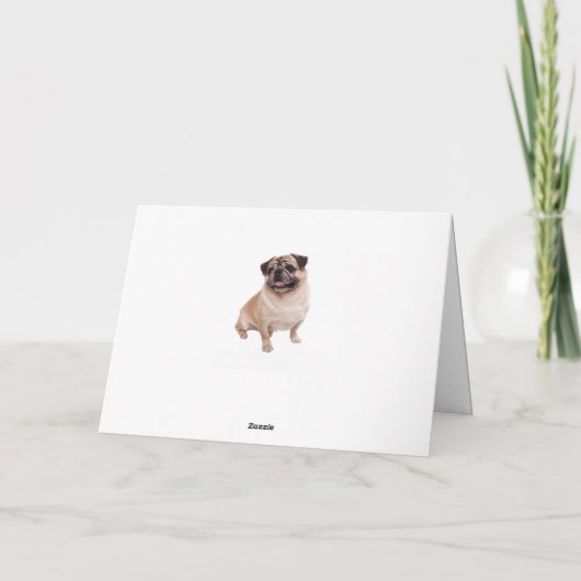 Pug Puppy Dog Blank Groeten Roze Note Kaart (Achterkant)