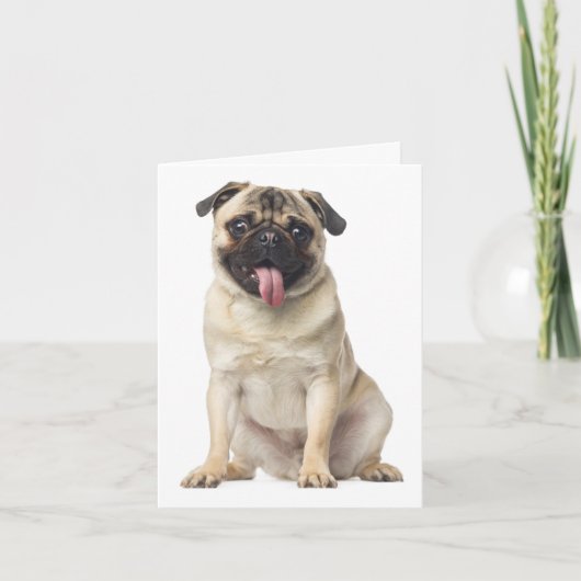 Pug Puppy Dog Blank Note Card Kaart (Voorkant)