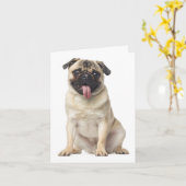 Pug Puppy Dog Blank Note Card Kaart (Gele Bloem)