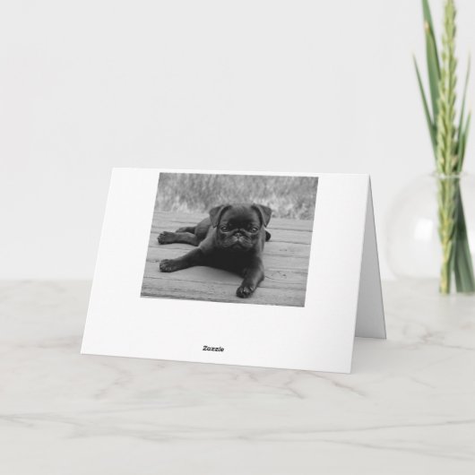Pug Puppy Dog Blank Note Kaart (Achterkant)