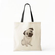Pug Puppy Dog Cartoon Canvas Canvas tas