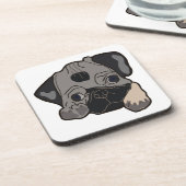 PUG PUPPY DOG DRANKJES ONDERZETTER (Linkerzijde)