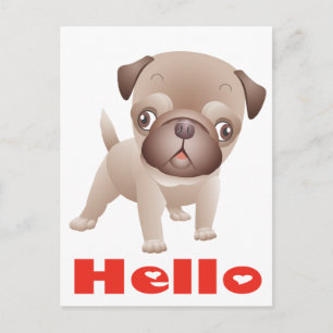 Pug Puppy Dog Greeting Briefkaart