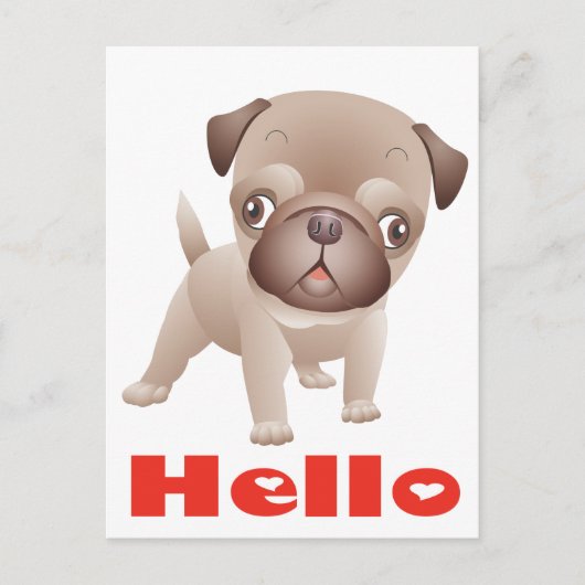 Pug Puppy Dog Greeting Briefkaart (Voorkant)
