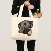 PUG PUPPY DOG GROTE TOTE BAG (Voorkant (product))
