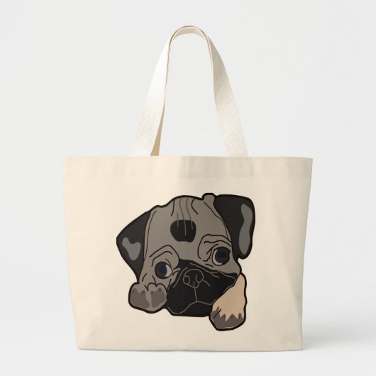 PUG PUPPY DOG GROTE TOTE BAG (Voorkant)