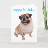 Pug Puppy Dog Happy Birthday Kaart - Verse binnen (Voorkant)