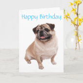 Pug Puppy Dog Happy Birthday Kaart - Verse binnen (Gele Bloem)