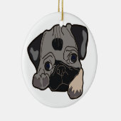 PUG PUPPY DOG KERAMISCH ORNAMENT (Rechts)
