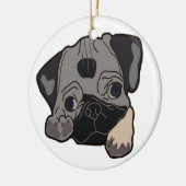 PUG PUPPY DOG KERAMISCH ORNAMENT (Links)