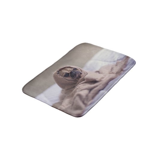 Pug puppy Dog Keuken in een warme handdoekje Badmat (Gekanteld)