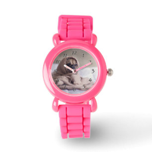 Pug puppy Dog Keuken in een warme handdoekje Horloge