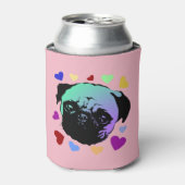 Pug Puppy Dog Love Hearts Blikjeskoeler (Blikje Voorkant)