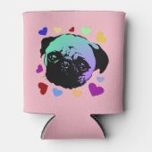 Pug Puppy Dog Love Hearts Blikjeskoeler (Voorkant)