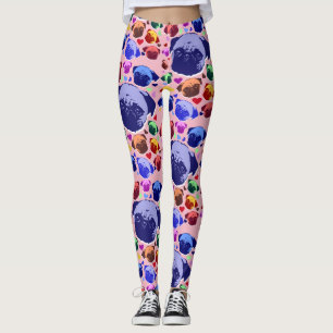 Pug Puppy Dog Love Hearts Patroon Leggings