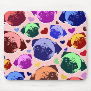 Pug Puppy Dog Love Hearts Patroon Muismat