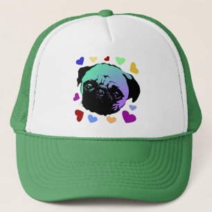Pug Puppy Dog Love Hearts Trucker Pet